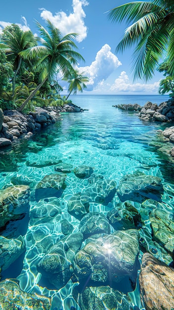 Serene Tropical Escape Crystal Clear Waters in 8K UltraRealistic Splendor