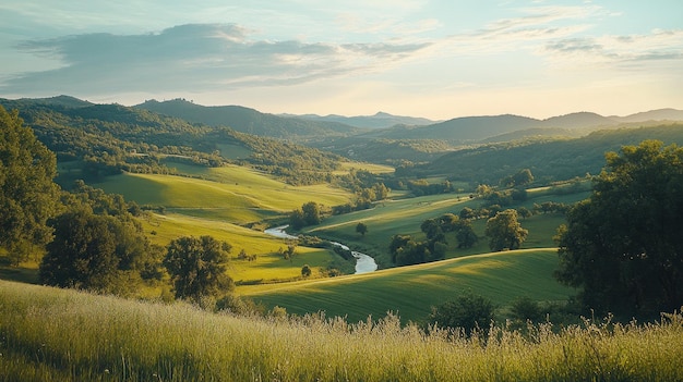 Photo serene valley landscape