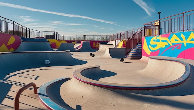 Photo a serene and vibrant skate park