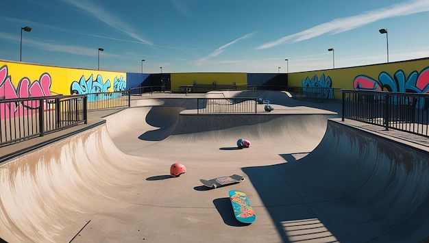 Photo a serene and vibrant skate park