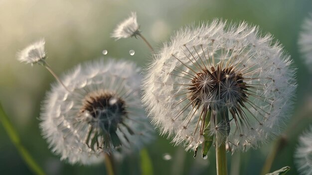 A serene and visually appealing vertical background featuring dandelion fluff perfect for social media posts The image is designed with soft pastel colors to evoke a gentle and tranquil mood