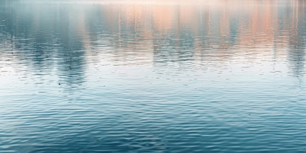 Photo serene water reflections at dawn with subtle ripples and warm hues