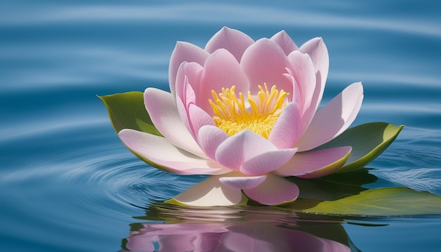 Serene Water Scene with Blooming Water Lily