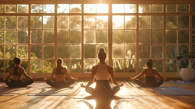 Serene Yoga Session in Sunlit Studio A Moment of Relaxation and Fitness