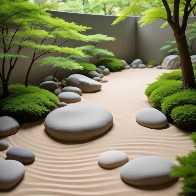 Photo serene zen garden timeless tranquility in natures harmony