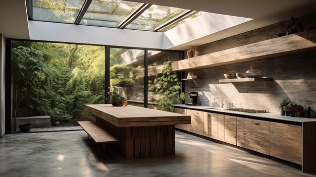 Serene Zen Kitchen Minimalist Design Blended with Organic Elegance