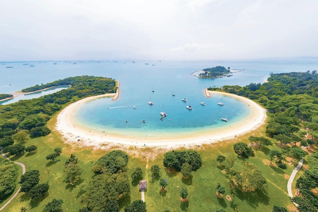 Serenity at the Beach with Boats in the Water