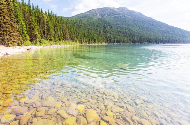 Serenity lake in the mountains