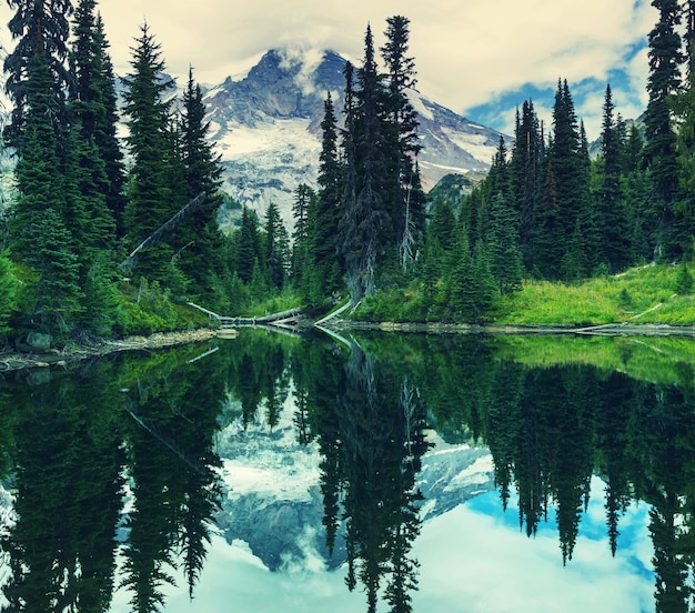 Serenity lake in the mountains