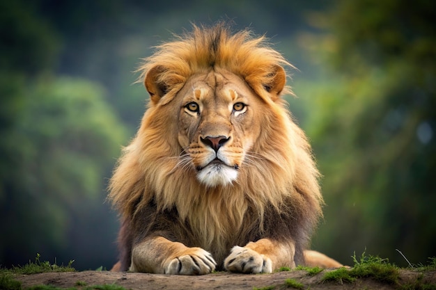 Serenity The Peaceful Majesty of a Lion at Rest symmetrical peaceful animal majesticlion harmony relaxation symmetry nature powerful zen king of the jungle calm beauty