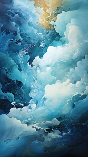 A series of abstract images of a blizzard rendered in a style that emphasizes its tranquility and beauty Created with Generative AI