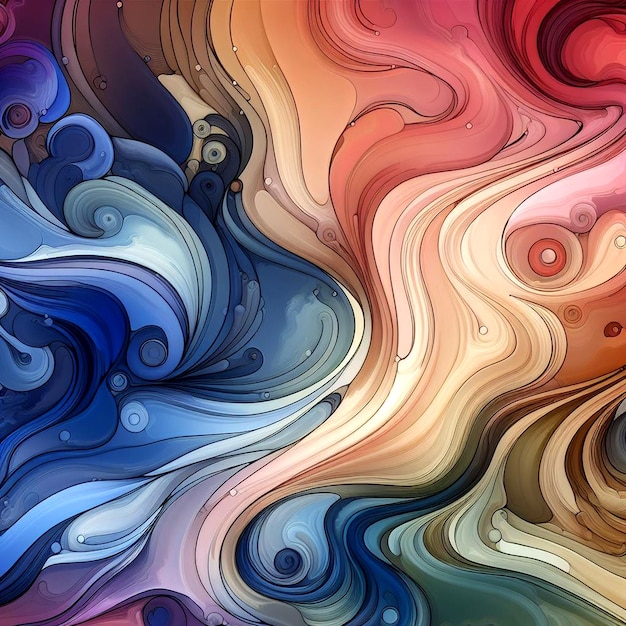 A series of abstract shapes and colors merging and separating illustrating the fluidity of emotions