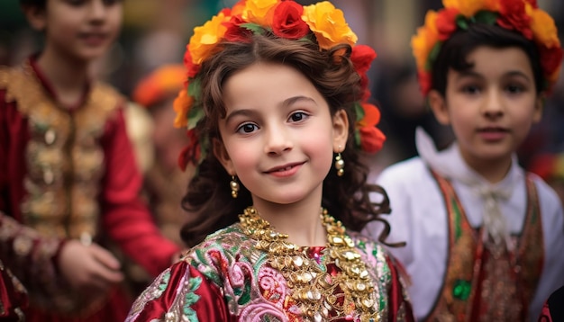 A series of candid shots of children enjoying Nowruz festivities