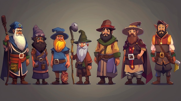 a series of characters from the series of characters including a pirate