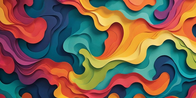 a series of colorful waves by person