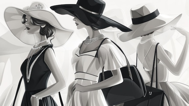 series of fashion illustration wallpaper