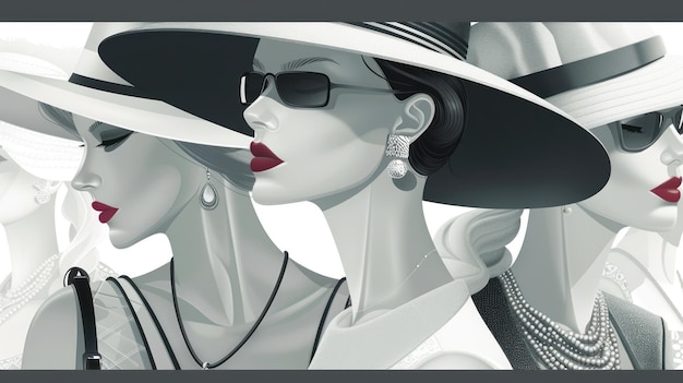 Photo series of fashion illustration wallpaper