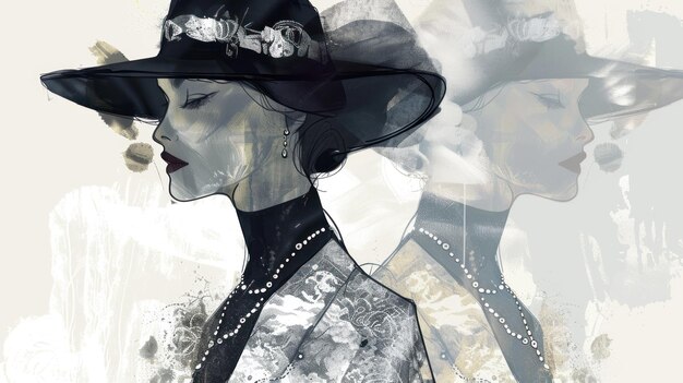 Photo series of fashion illustration wallpaper