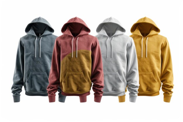 a series of hoodies with a hoodie on the front