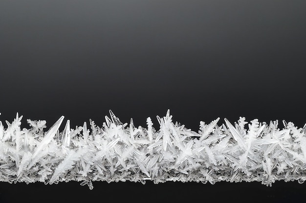 Photo a series of ice crystals are shown on a black background