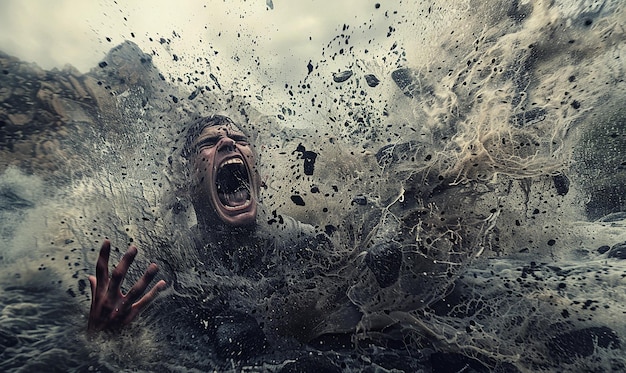 Photo series of images capturing intense anger