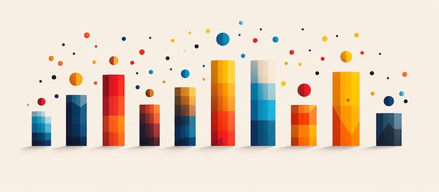 Photo a series of images of colorful graphs with a colorful background