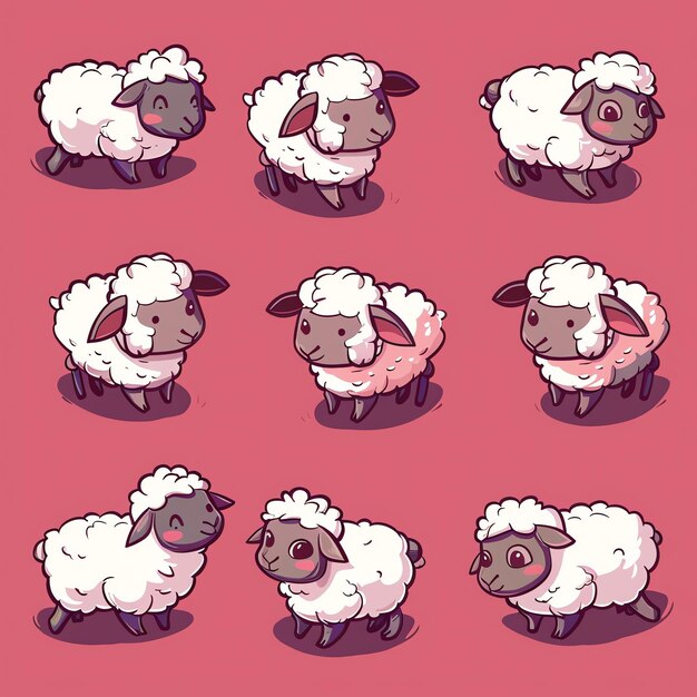 Photo a series of images of sheeps with the words sheep