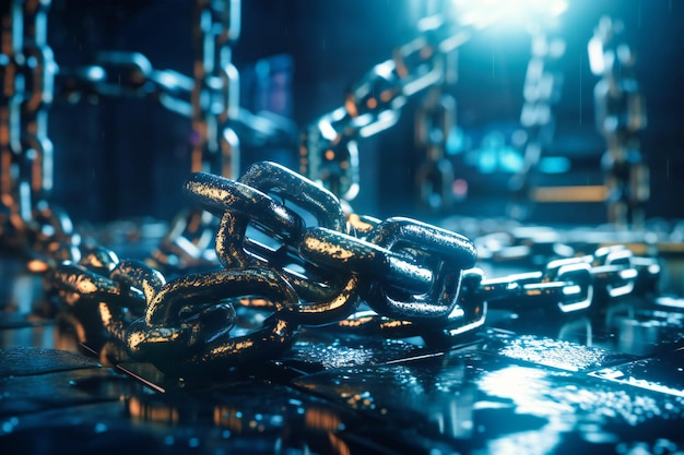 A series of interconnected digital blocks shaping a reliable crypto chain epitomizing the security and integrity of blockchain systems