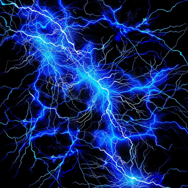 a series of lightning bolts are shown in a dark background