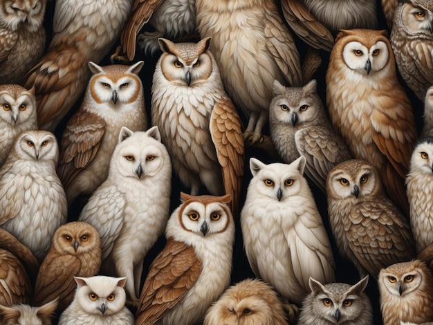 a series of owls with one of them showing the words owls