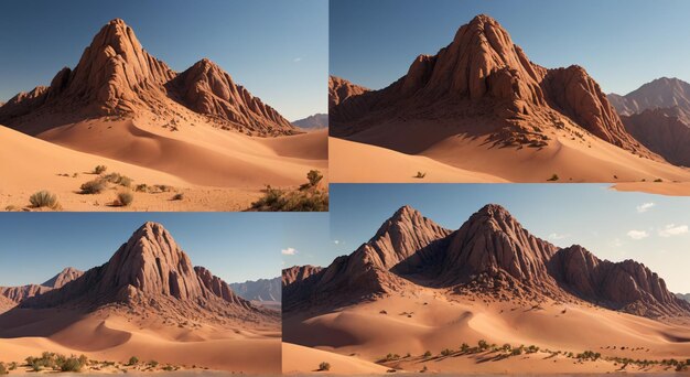 a series of photos showing different pictures of mountains and desert