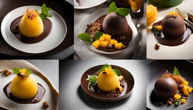 a series of pictures of desserts including chocolate and chocolate