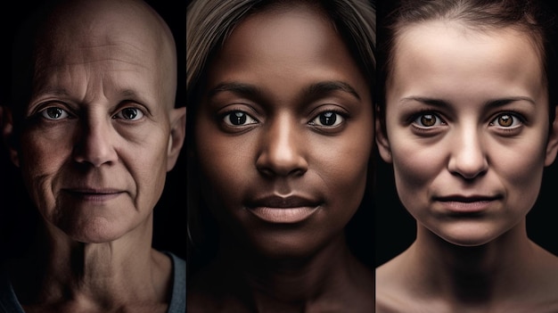 A series of portraits of people with different skin tones.