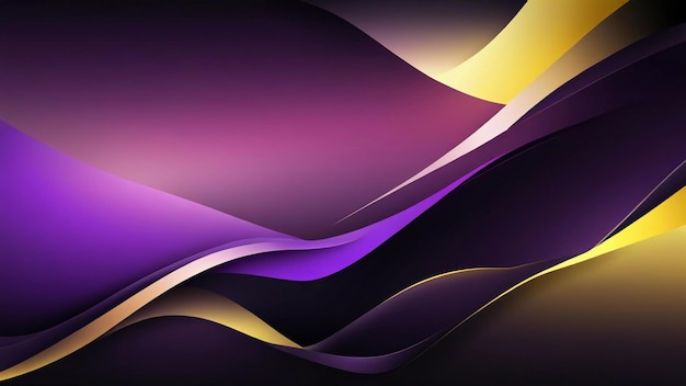 a series of purple and yellow waves with a yellow background