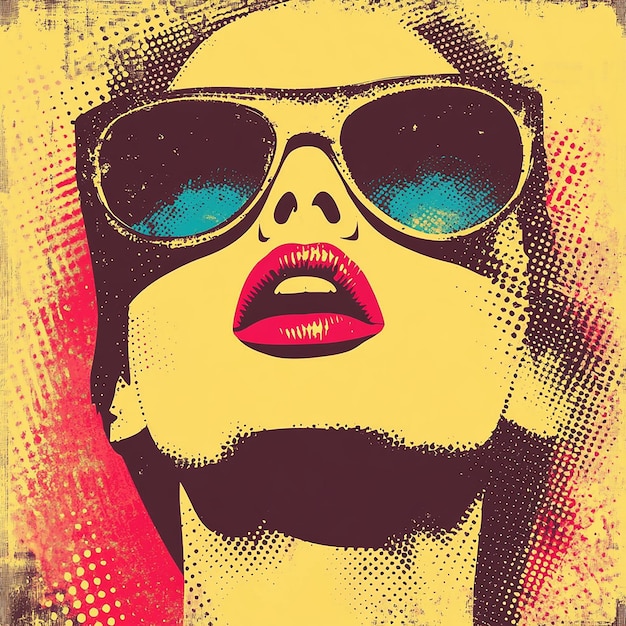 Photo series of retro style posters with vibrant colors