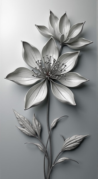 Photo a series of silver flowers with the words quot lily quot on the top