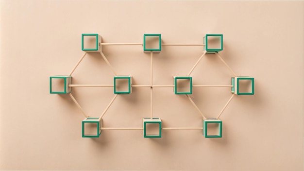 A series of simple interconnected squares forming a blockchain network