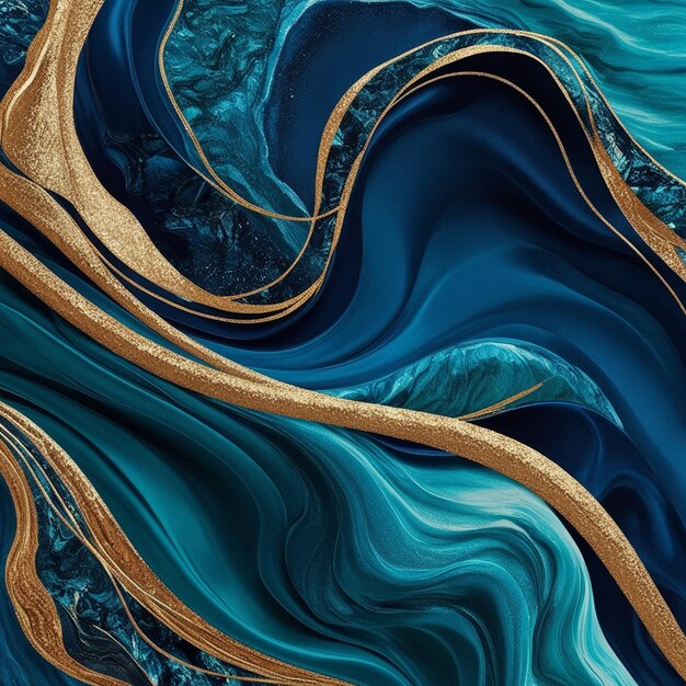 a series of waves with gold and brown colors