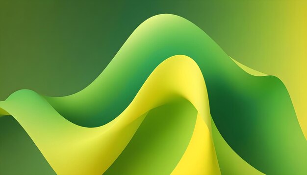 a series of yellow and green waves with a green background