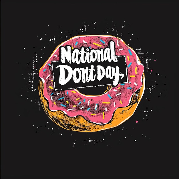 serif font text that says National Donut Day typography