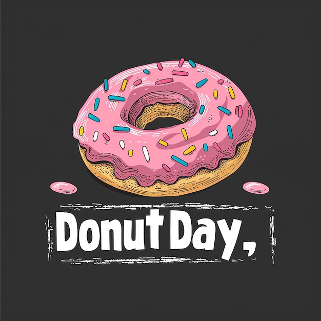 Photo serif font text that says national donut day typography