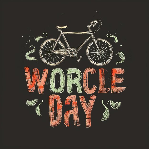 Photo serif font text that says world bicycle day typography