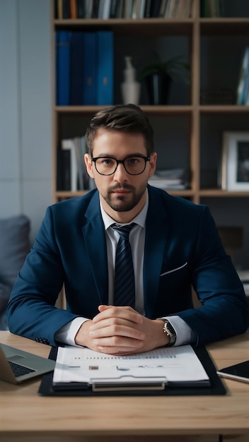 Serious concentrated businessman working at home