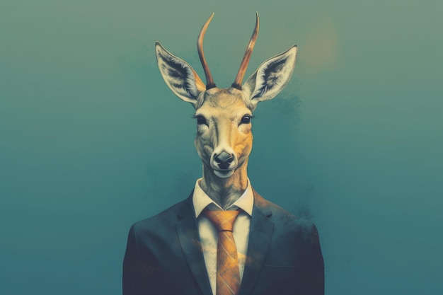 Serious mammal animal dressed in elegant clothing representing a politician or businessman Generative AI