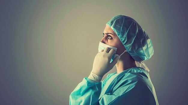 Serious medical doctor woman surgeon worried