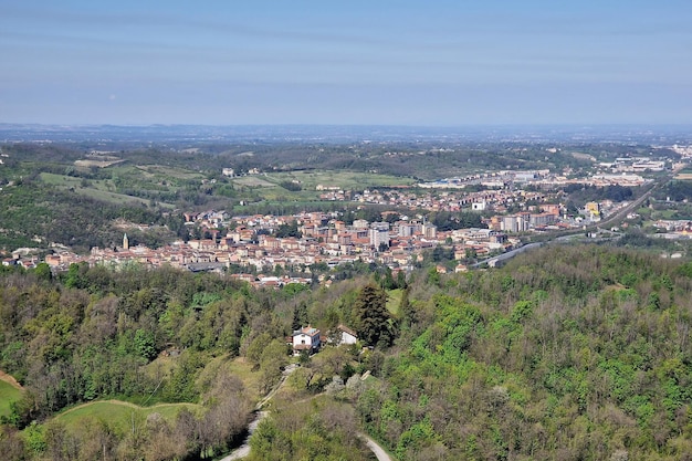 Serravalle scrivia aerial view panorama