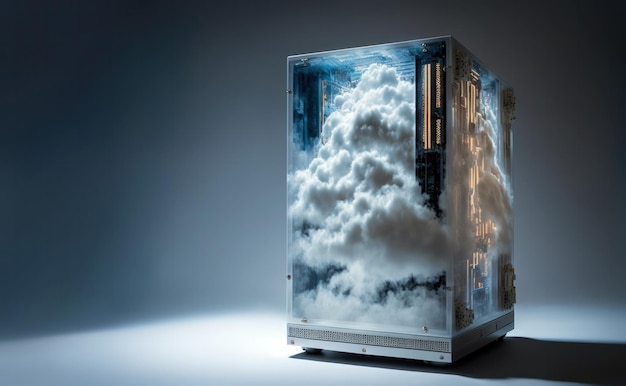 A server is engulfed by a cloud representing the increasing rel