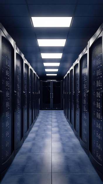 Server room data center backup mining hosting concept advanced data center with cloud computing