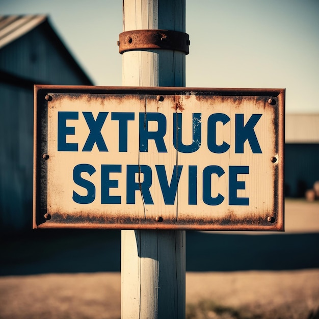 Service motivational phrase sign on old wood with blurred background