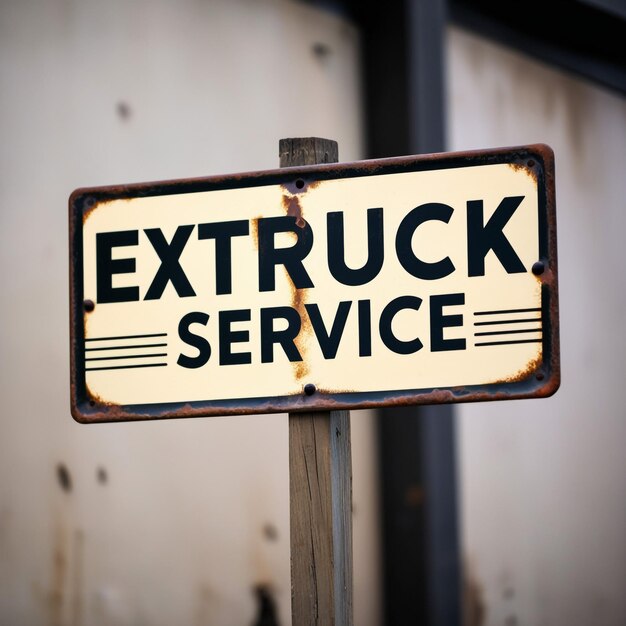 Service motivational phrase sign on old wood with blurred background